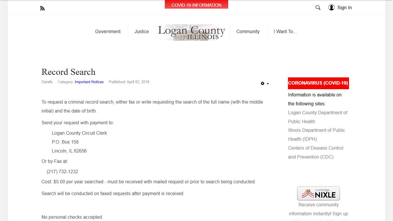 Logan County, Illinois - Record Search