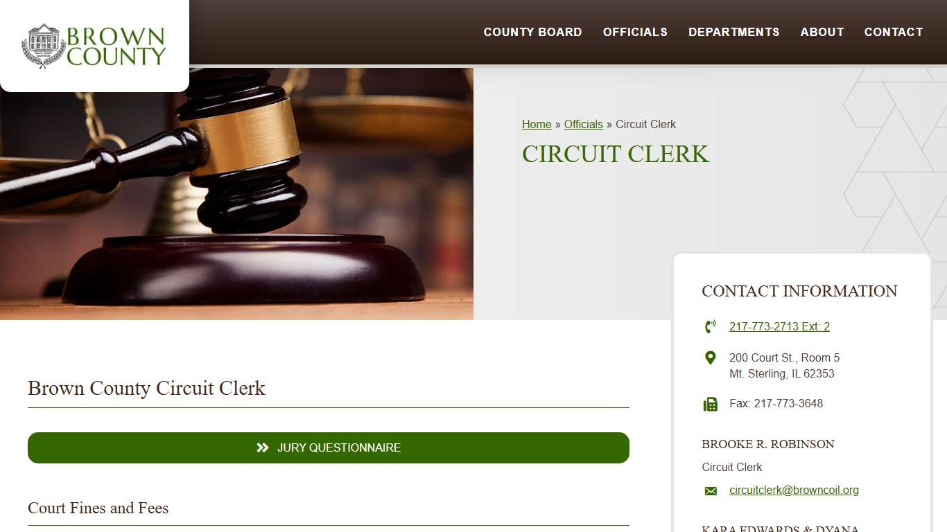 Circuit Clerk | Brown County, IL