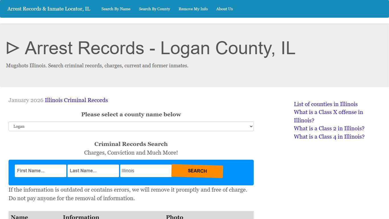 ᐅ Arrest Records - Logan County, IL